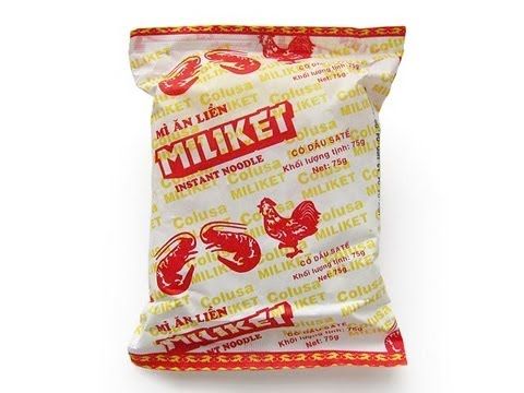 Thùng 30 gói mì sa tế Miliket giấy vàng 65g