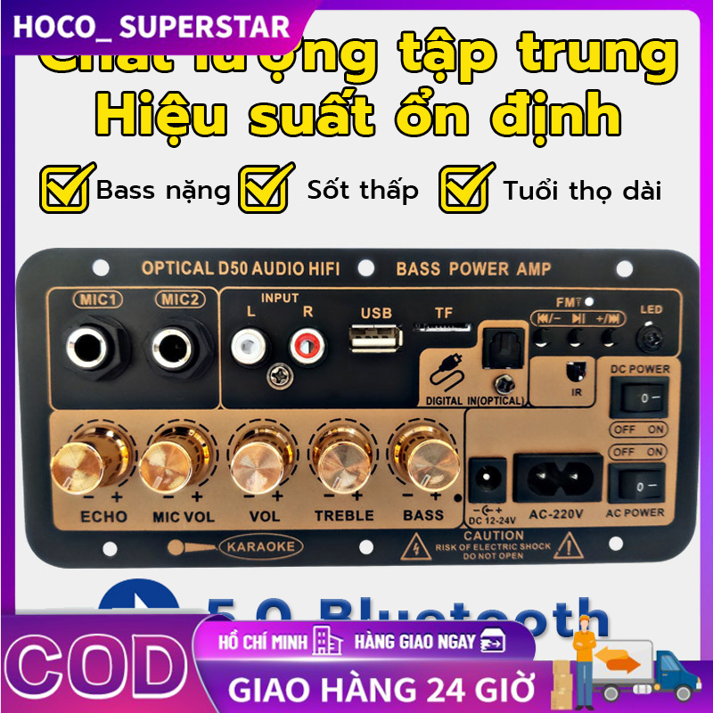 Bảng Mạch Khuếch Đại Âm Thanh Nổi 5.0 Bluetooth Kỹ Thuật Số AC 220V 12V 24V Loa Siêu Trầm Bộ Khuếch Đại Kép Cho Loa 8Inch Có Mic