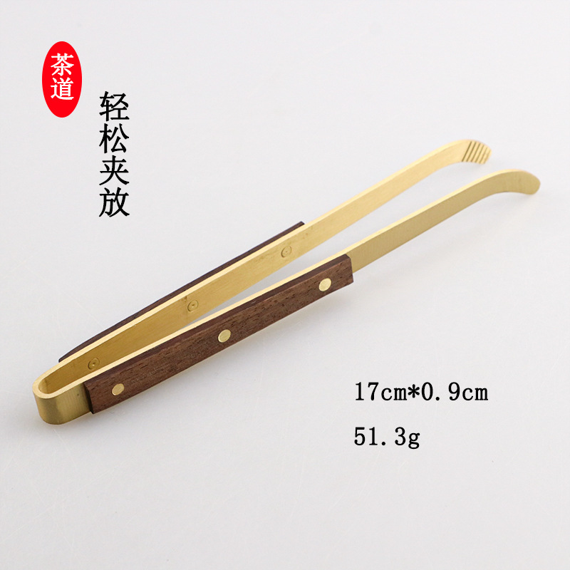 Kẹp chén trà, kẹp trà gỗ mun bọc đuôi đồng