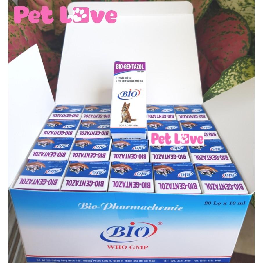1 HỘP (20 CHAI) BIO GENTAZOL NHỎ TAI CHÓ CHỐNG VIÊM NHIỄM