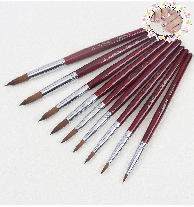 Cọ Đắp Bột Nail Size 16 Cán Gỗ Kolinsky Germany