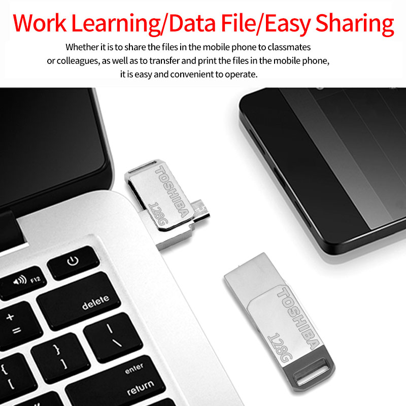 [Get free Bluetooth Earphone]Original Brand USB Flash Drive 128GB OTG Metal USB 3.0+ Type C Pendrive Stick