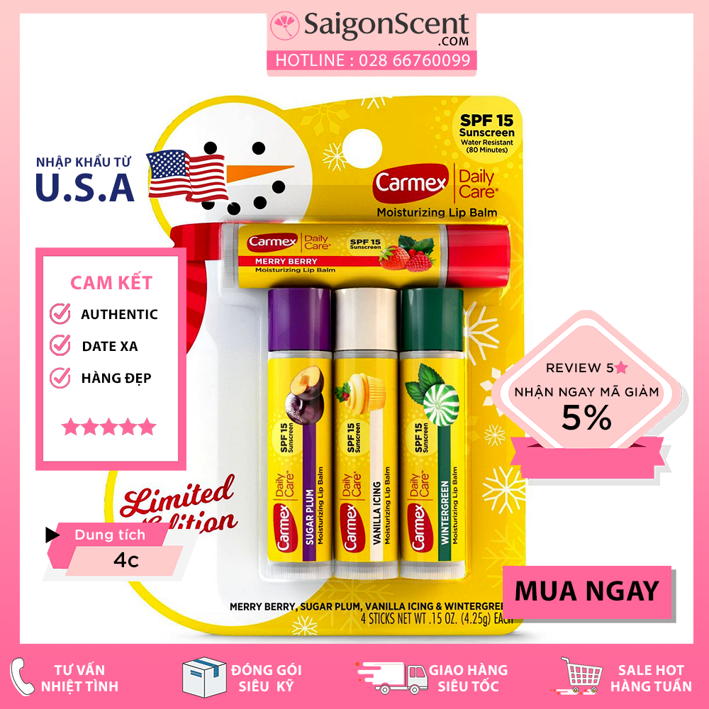 [Saigon Scent] Son dưỡng môi Carmex Daily Care Lip Balm ( 4.25g/ thỏi )