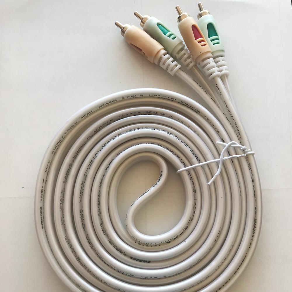 Dây AV, Dây tín hiệu 2 ra 2 đầu bông sen - 3M  ( Trắng )