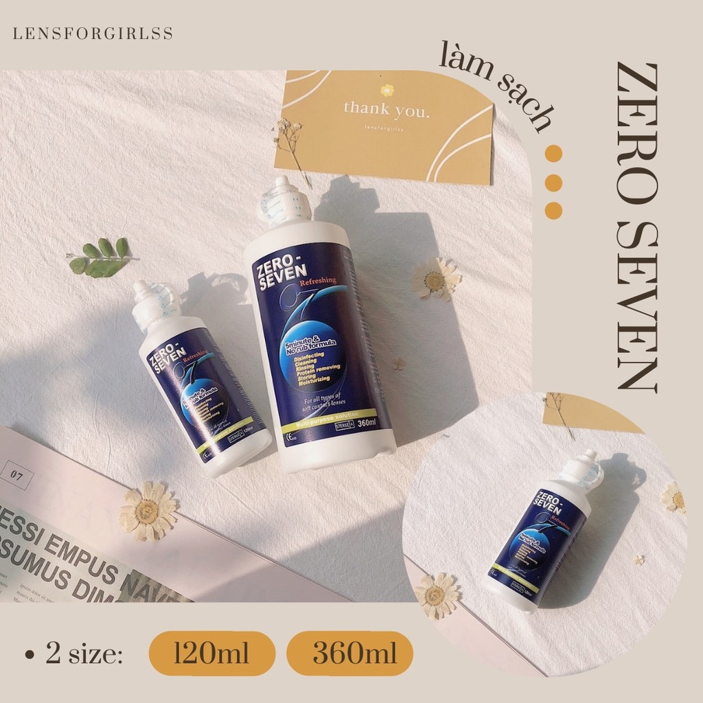 Nước NGÂM kính áp tròng Zero Seven 120ml   360ml