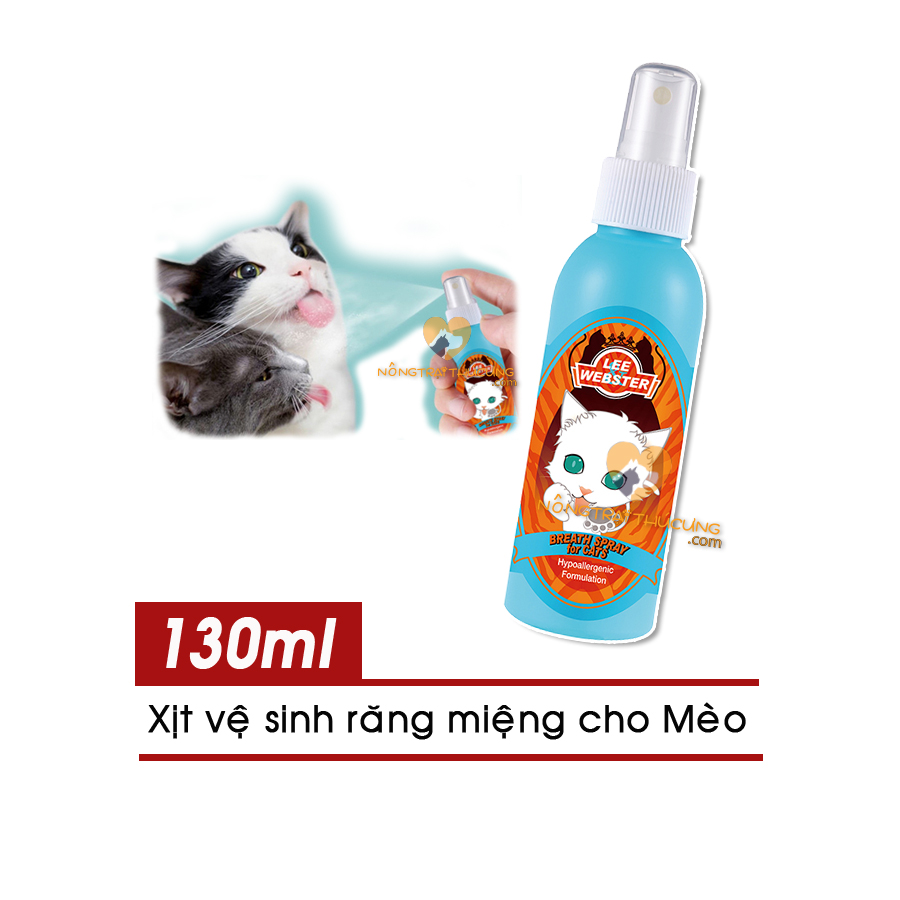 Xịt vệ sinh răng miệng cho mèo - xịt thơm miệng lee&webster hàn quốc 130ml -