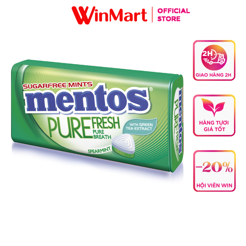 [Siêu thị WinMart] - Kẹo ngậm Mentos không đường trà xanh gói 35g