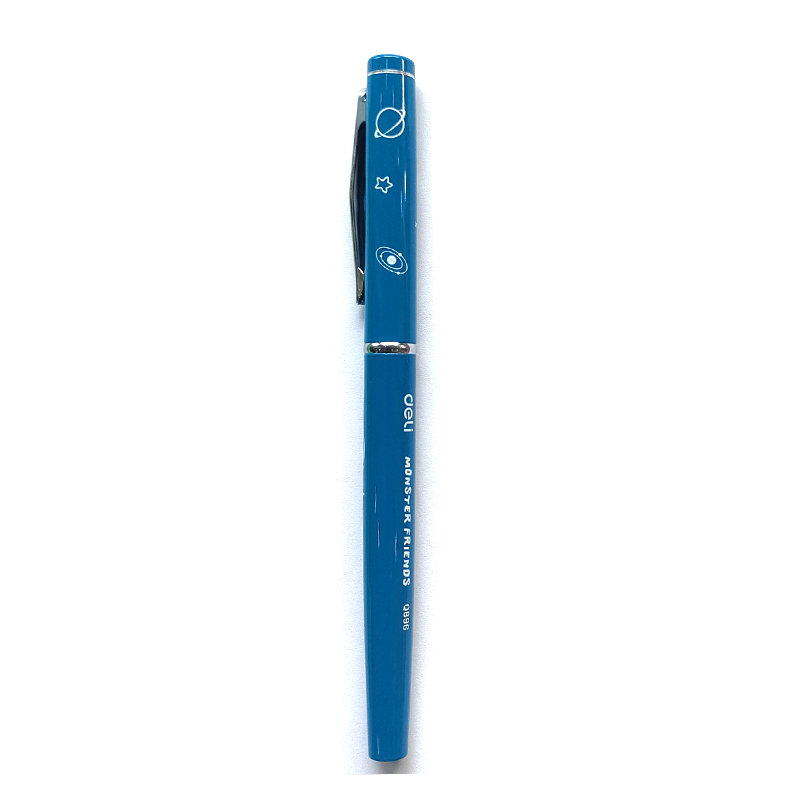 Bút máy luyện chữ đẹp Deli Q896 vỏ thép /Ngòi thanh đậm /Pistong rút