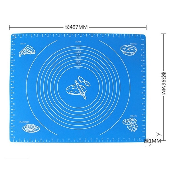 Tấm lót silicone nhồi bột bánh size 50*40cm (màu ngẫu nhiên)