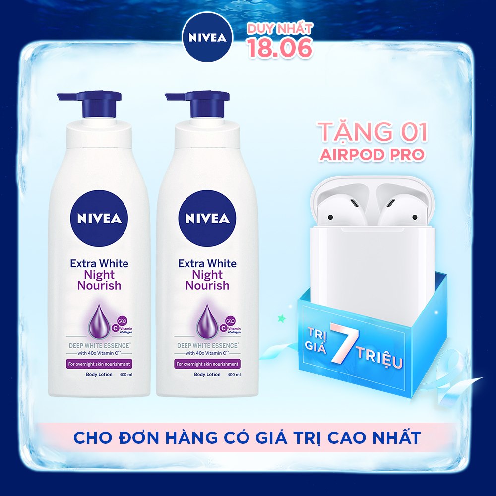 Bộ đôi Sữa dưỡng thể dưỡng trắng phục hồi da ban đêm|ProductId:389