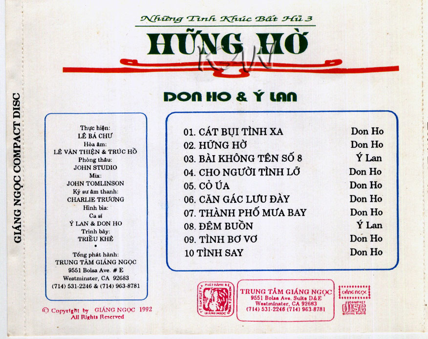 Bộ 8CD Ý Lan