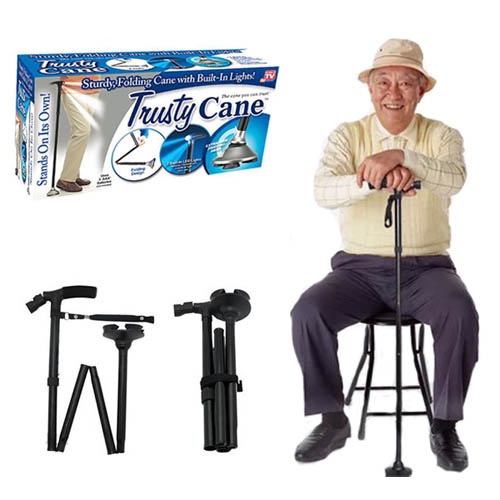 Gậy trusty cane có thể gập lại có đèn ATS