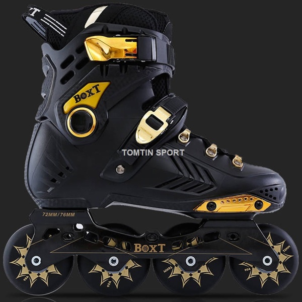Giày trượt patin người lớn có size từ 38-44 BOXT màu đen vàng sang trọng phù hợp cả nam và nữ [TOMTIN SPORT]
