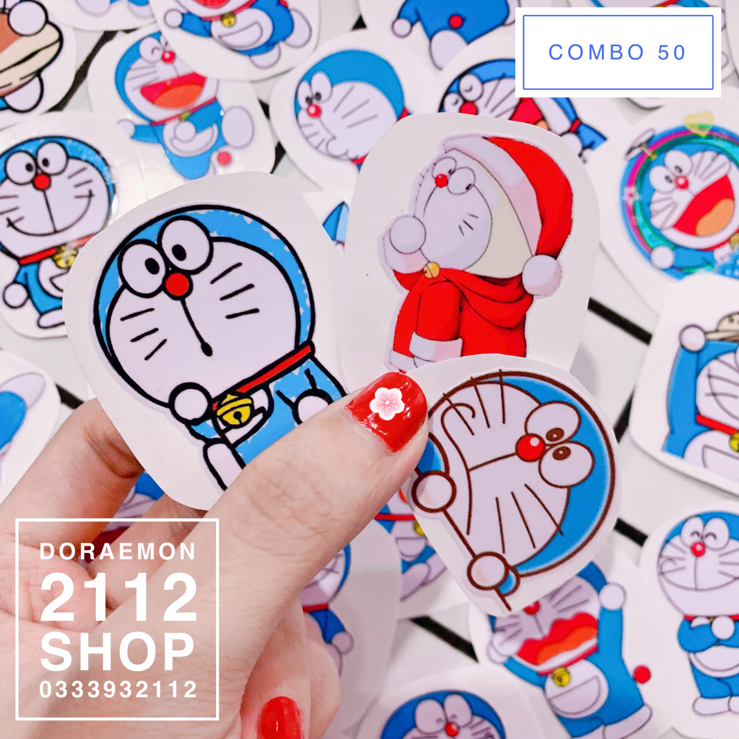 01 miếng Tem dán, Sticker, hình dán DORAEMON 5,5cm