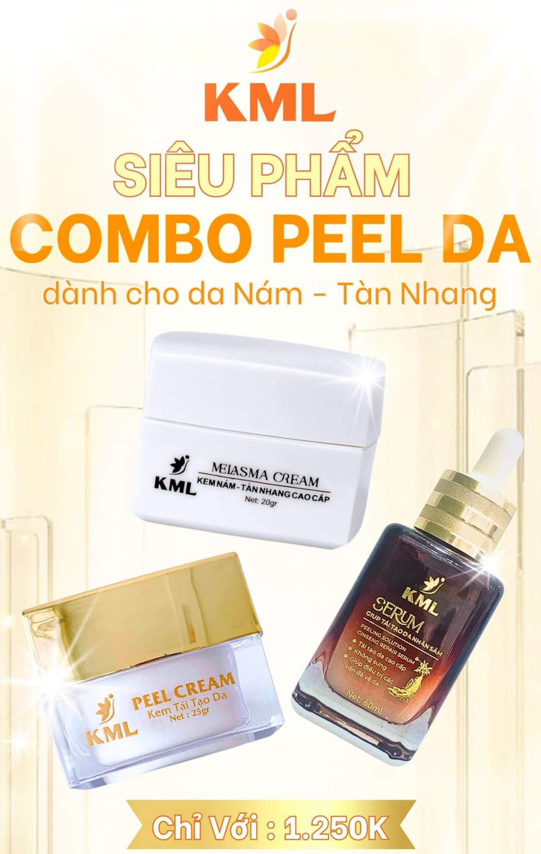 Combo tái tạo peel da KML