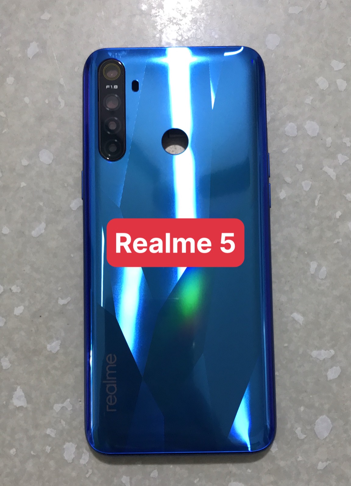 Bộ vỏ Realme 5 / Realme 5s zin dùng chung - gồm lưng,xương,phím,kính camera