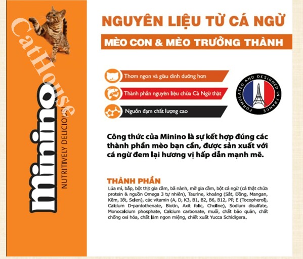 [HCM] Thức Ăn Cho Mèo MININO Gói 350g