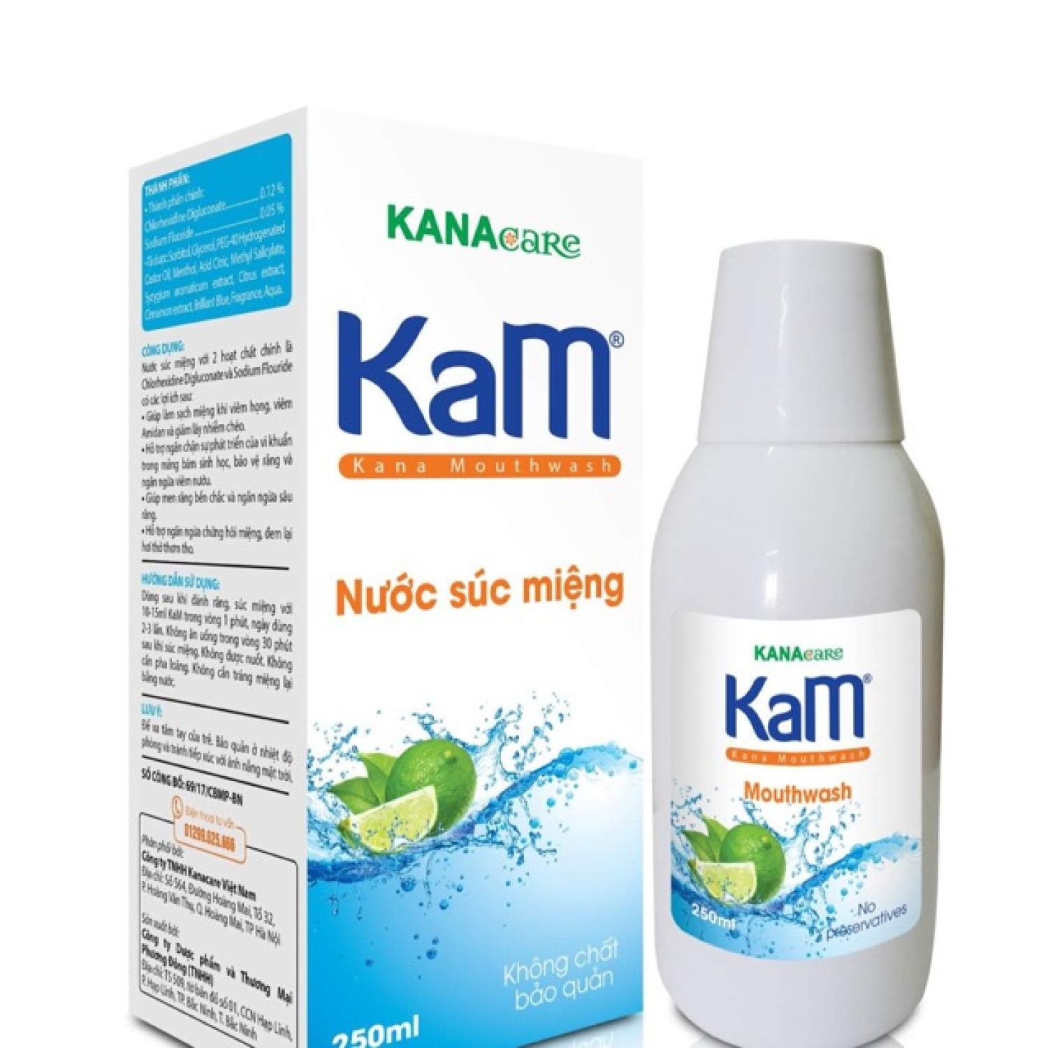 NƯỚC SÚC MIỆNG KAM - Kana Mouthwash (CHAI 250ML)