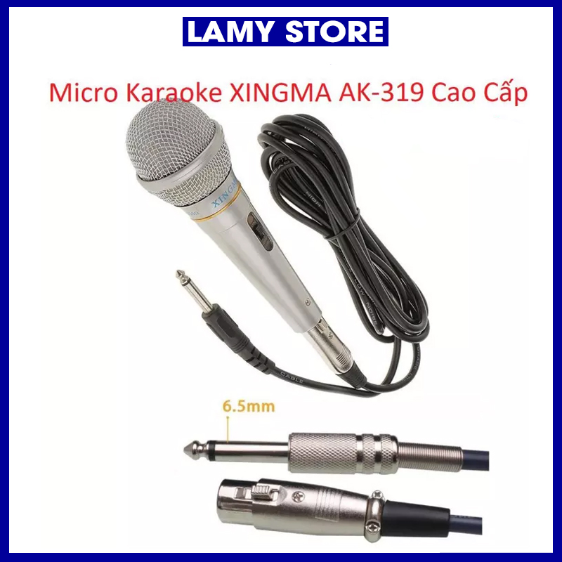 Micro Karaoke XINGMA AK-319 chống hú . Micro hát karaoke gia đình. Mic có dây dài 3m. Có trang bị lọc âm, âm thanh trong trẻo mượt mà, hát cực hay. Mic XingMa 319 thỏa mãn niềm đam mê ca hát của bạn., BH uy tín 1 đổi 1 tại Lamy Store