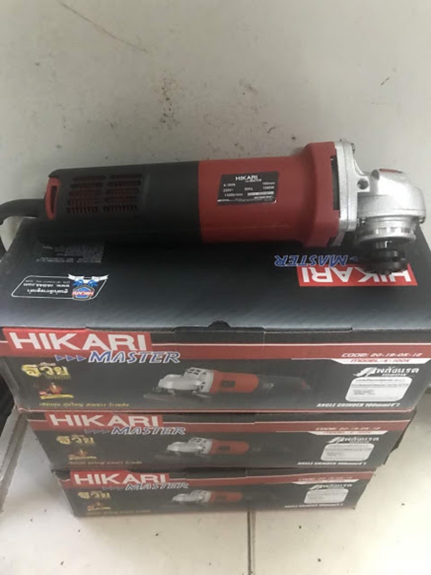 Máy mài cầm tay Hikari K-100K, 1080W , madein  Thái lan, lắp đá mài 100mm, rô to dài, hàng cao câp, nặng  2 kg