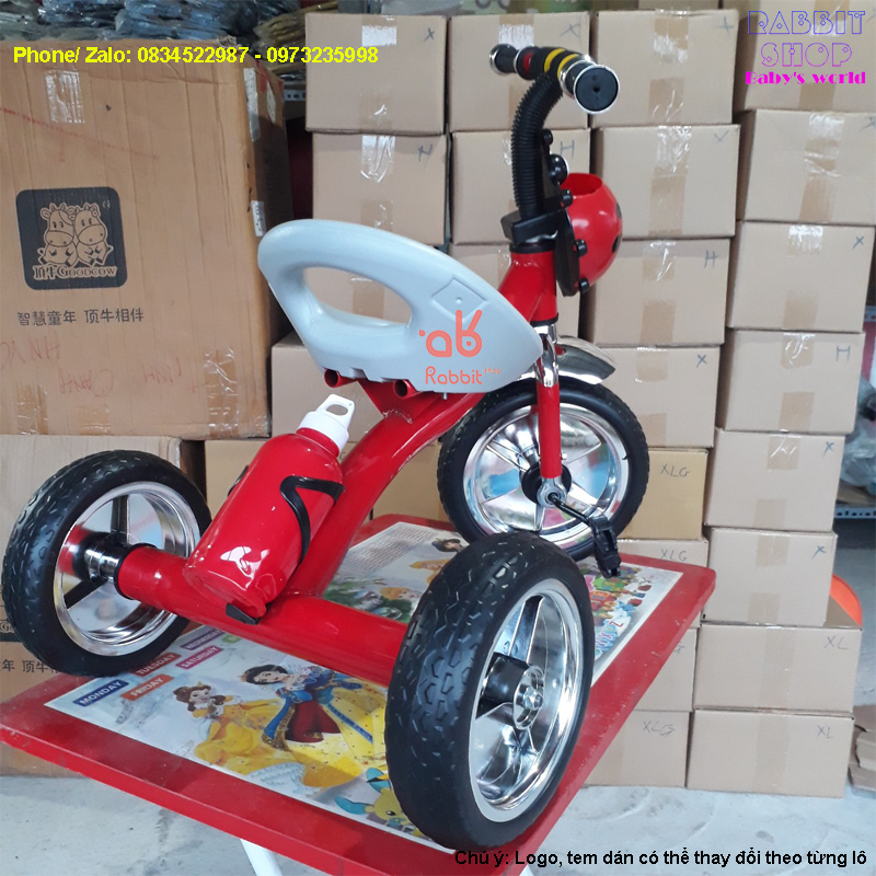 Xe đạp 3 bánh con bọ dừa bình nước cho bé [XD3B]
