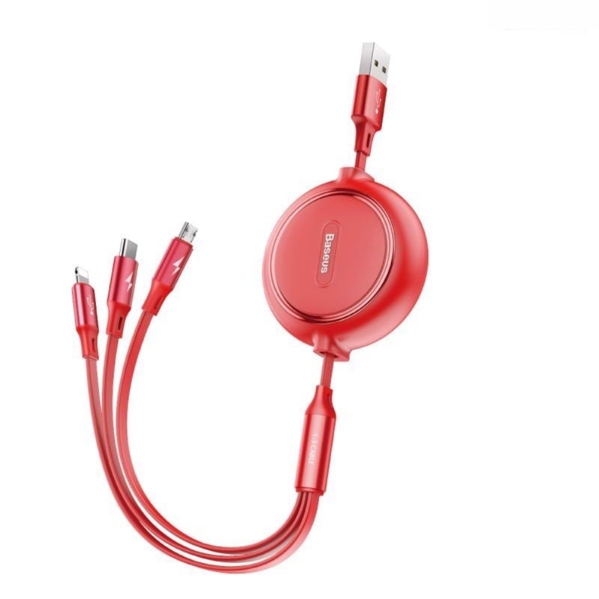 Cáp sạc dây rút 3 đầu baseus golden loop 3 in 1 elastic cable camlt