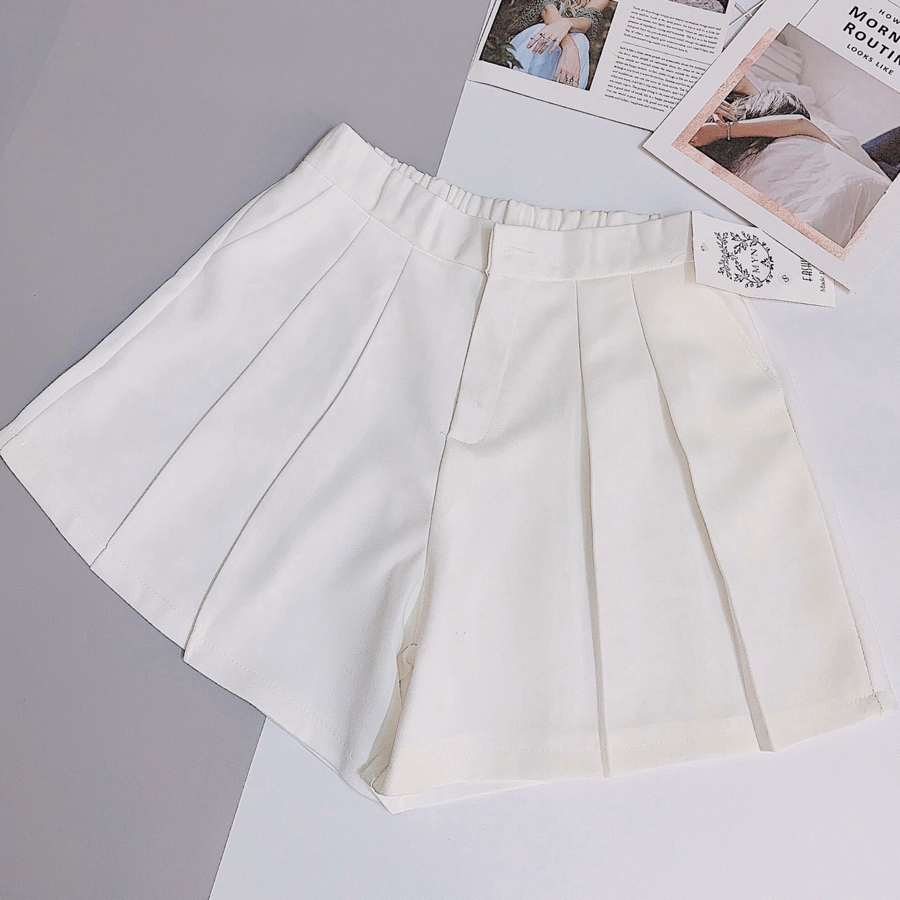 Quần đùi- quần short nữ xếp 2ly xòe