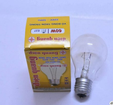 [HCM]BÓNG ĐÈN SỢI ĐỐT ĐIỆN QUANG 60W