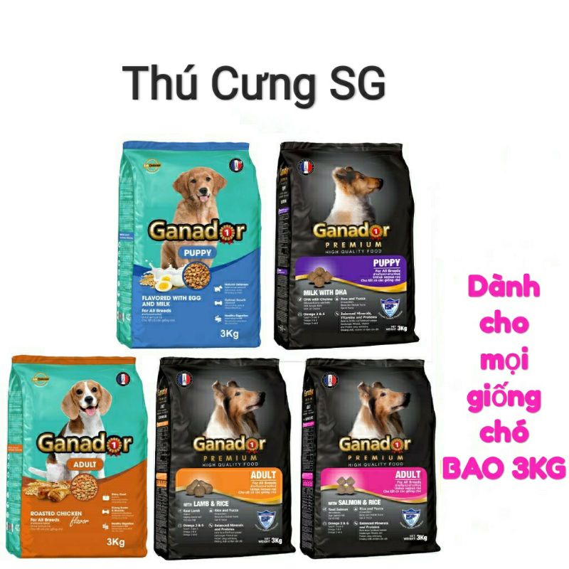 Thức ăn hạt Ganador 3kg cho chó(nhiều vị)