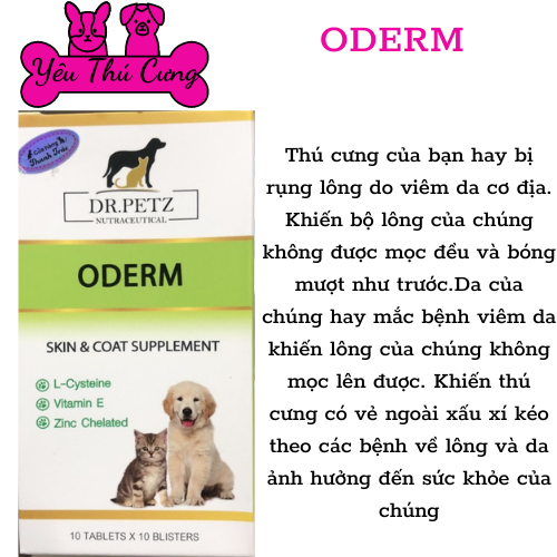 Oderm phòng rụng lông, kích thích mọc lông trên chó mèo - yêu thú cưng