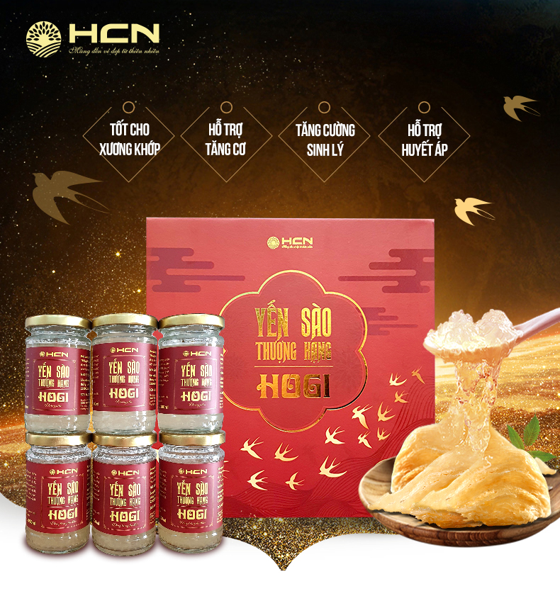 Yến Sào Thượng Hạng Hogi 42% Yến | Hộp x 6 hũ x 100ml