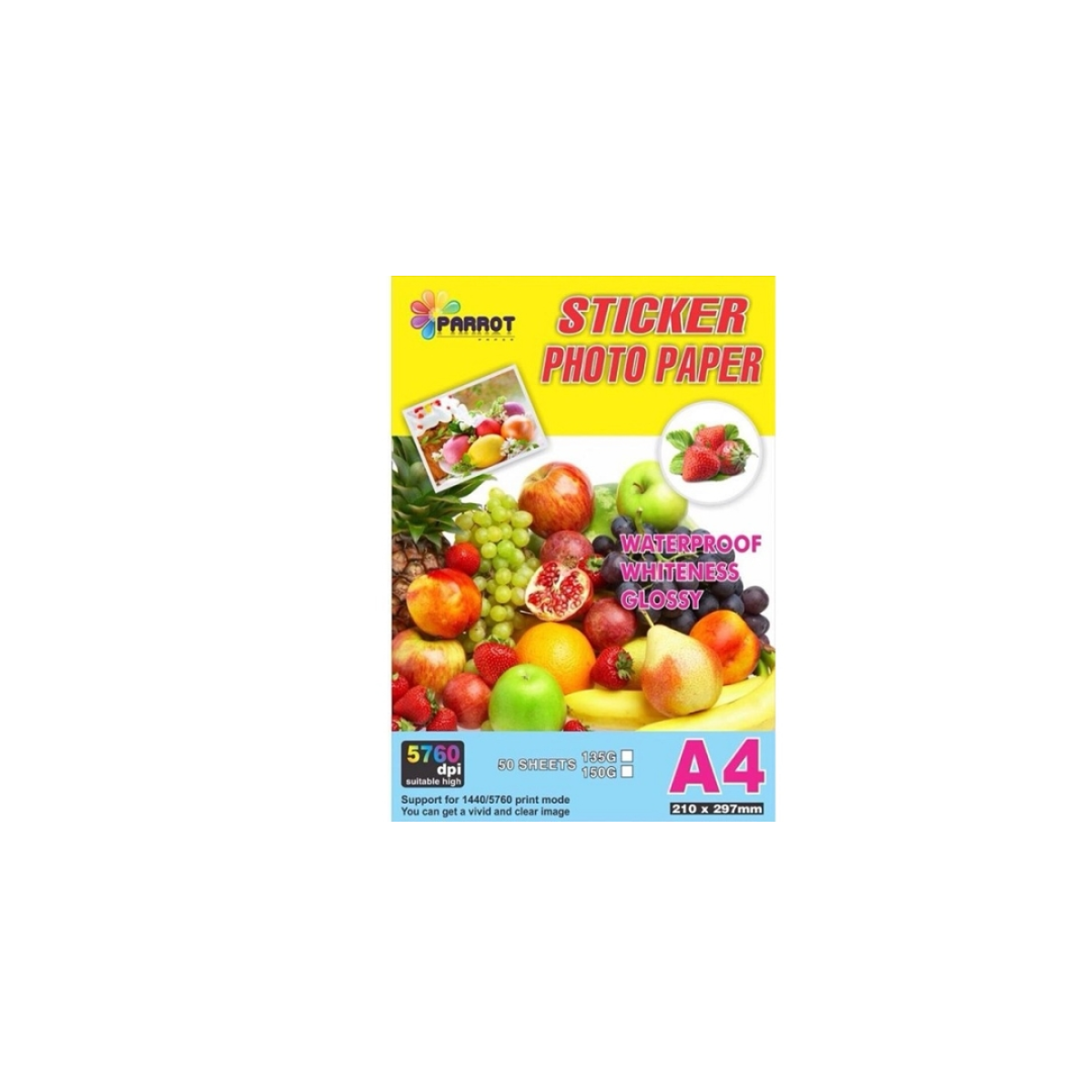 Giấy Decal In Ảnh Parrot Khổ A4 Định Lượng 135gsm (Xấp 50 tờ)