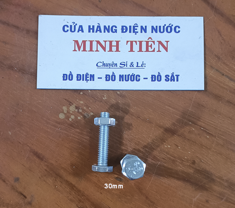 20 con bù lon, bulon con tán 6 ly kích thước 6x20, 6x30, 6x40, 6x50, 6x60