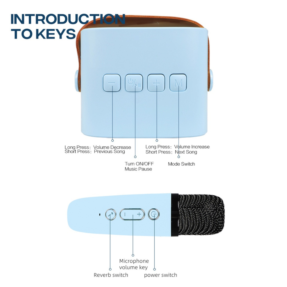 Bộ Loa Bluetooth kèm Micro không dây Karaoke Mini K1 (giao màu ngẫu nhiên)