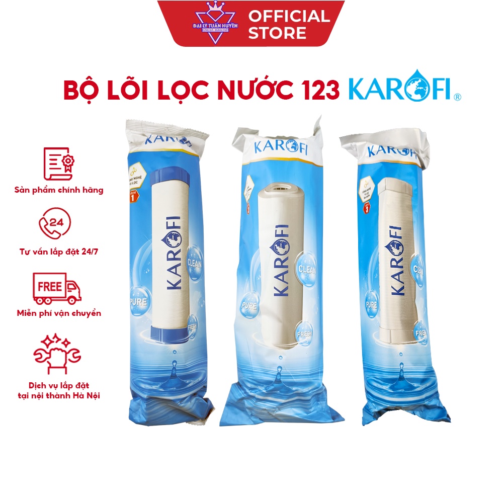 Bộ 3 lõi lọc nước 123 Karofi
