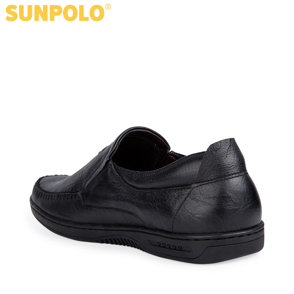 Giày mọi nam da bò SUNPOLO LS4016 (Đen, Nâu)