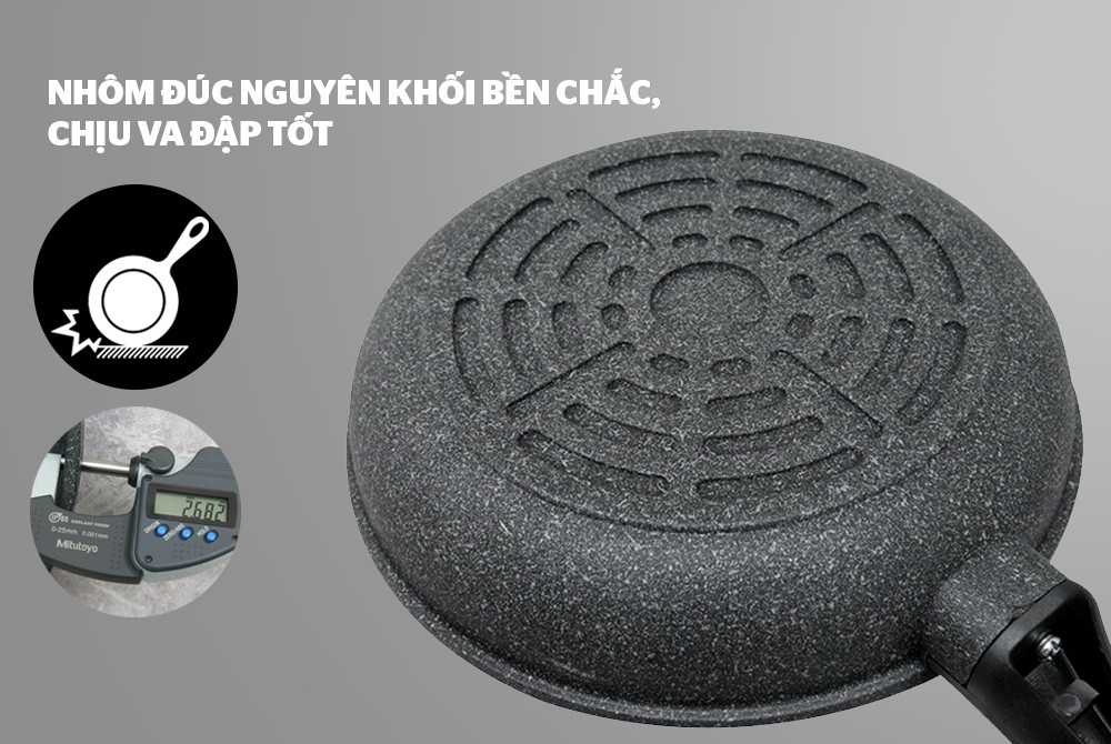 Chảo siêu bền đá SUNHOUSE 18cm