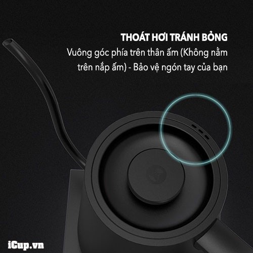 Ấm đun và rót pha cà phê Timemore Black Electric Kettle 800ml – Touch Temperature Control