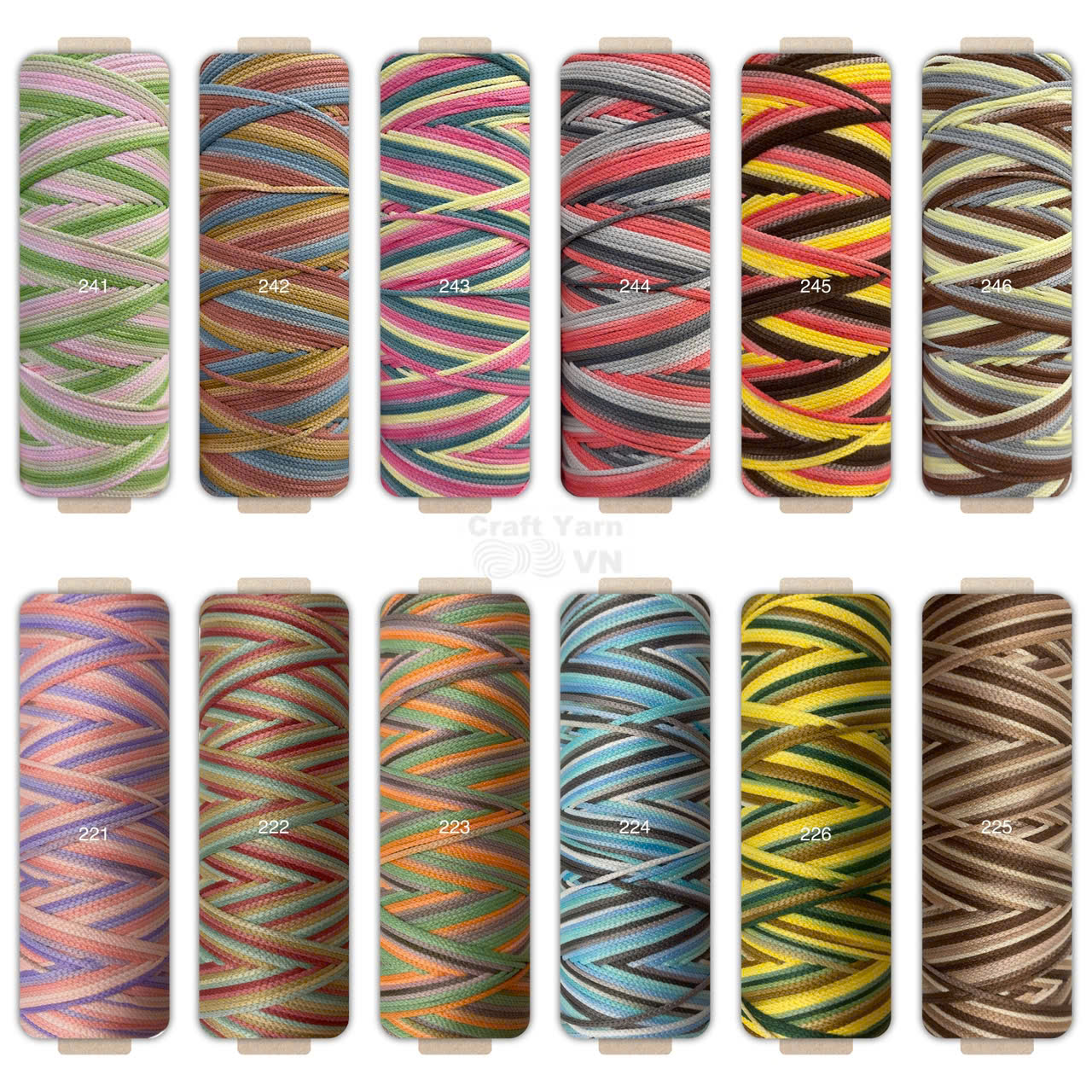 Sợi Dệt loang ombre cuộn 125g - 2mm
