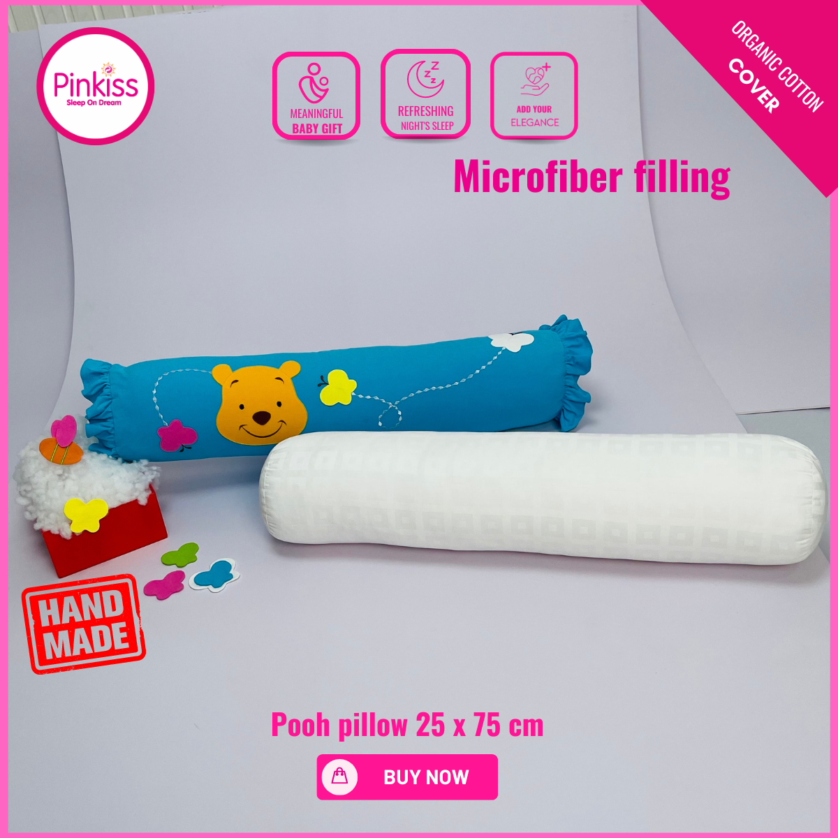 Gối ôm PINKISS trẻ em kích thước 25x75cm
