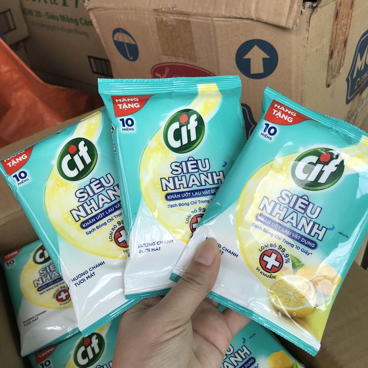 Combo 10 gói khăn ướt đa năng Cif 10 miếng