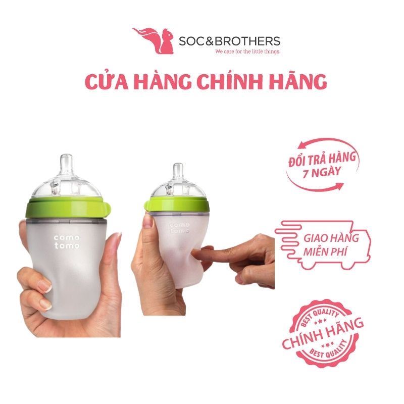 Bình Sữa Silicone Comotomo 150Ml - Xanh