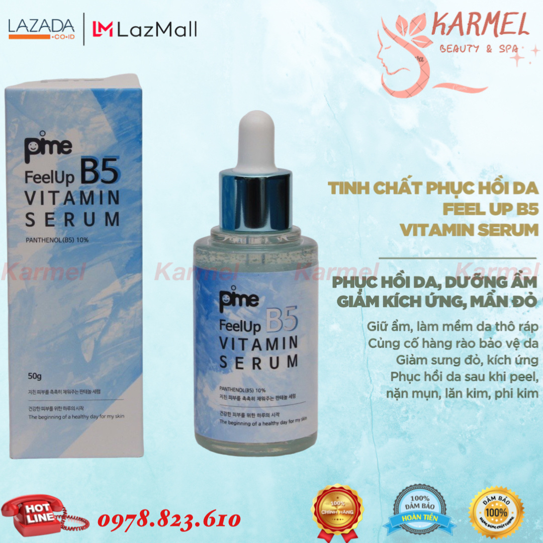 Tinh chất dưỡng phục hồi Vitamin B5 Pime Feelup B5 Vitamin Serum 50g - Karmel Chính hãng