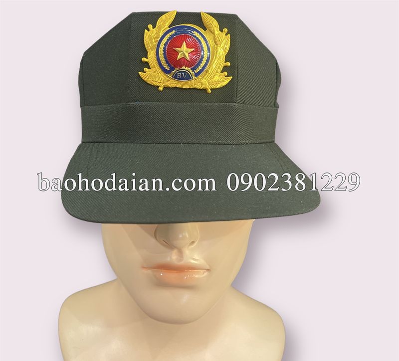 Nón bảo vệ, mũ bảo vệ kèm sao màu xanh rêu
