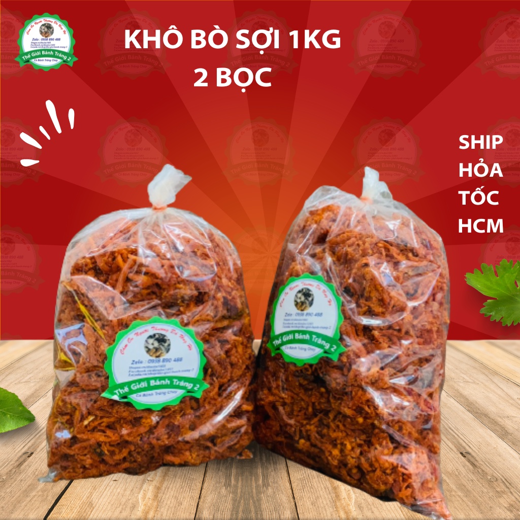 1kg khô bò sợi - đồ ăn vặt Tết