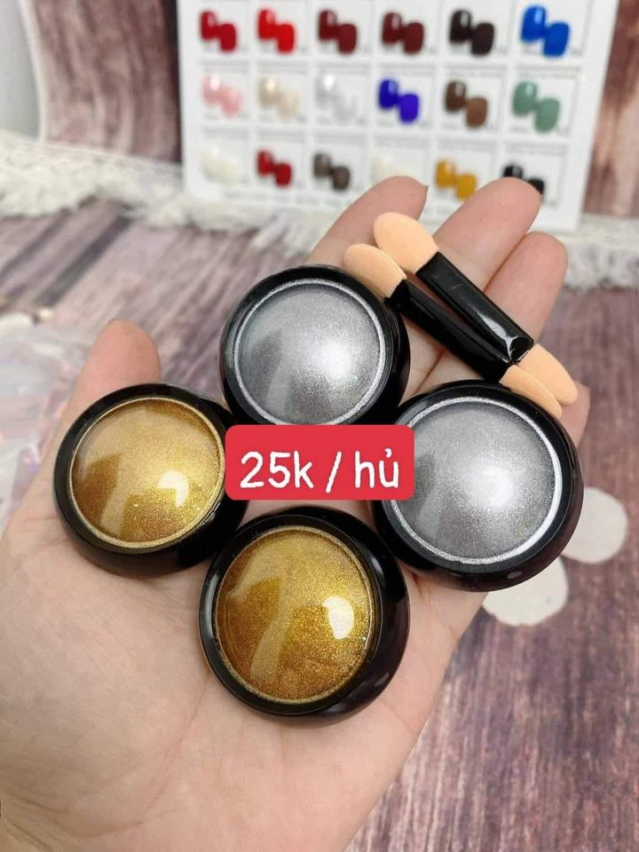 Bột tráng gương móng tay màu vàng - bạc
