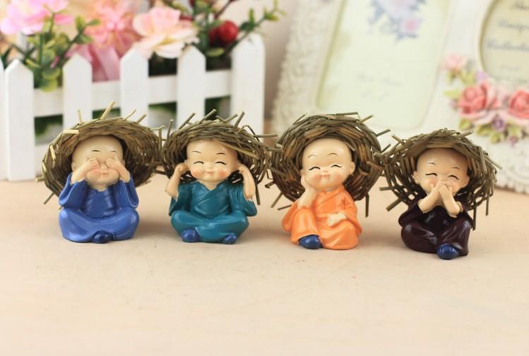 Bộ tượng chú tiểu tứ không đội nón rơm