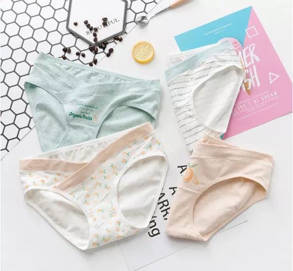 Sét 4 Quần Quần Lót Cạp Chéo Bầu, 100% cotton