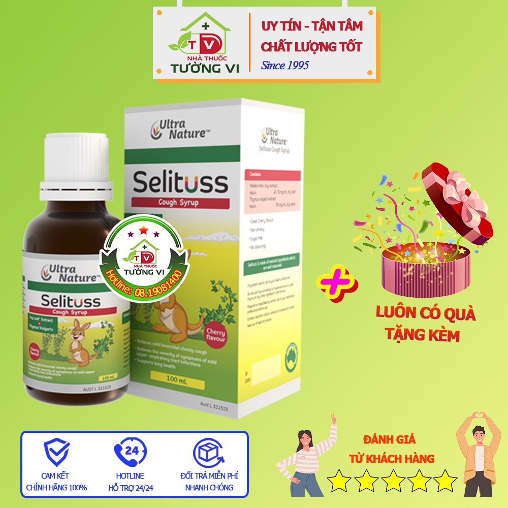 Siro Selituss - Hỗ trợ giảm ho, long đờm, giảm đau rát họng