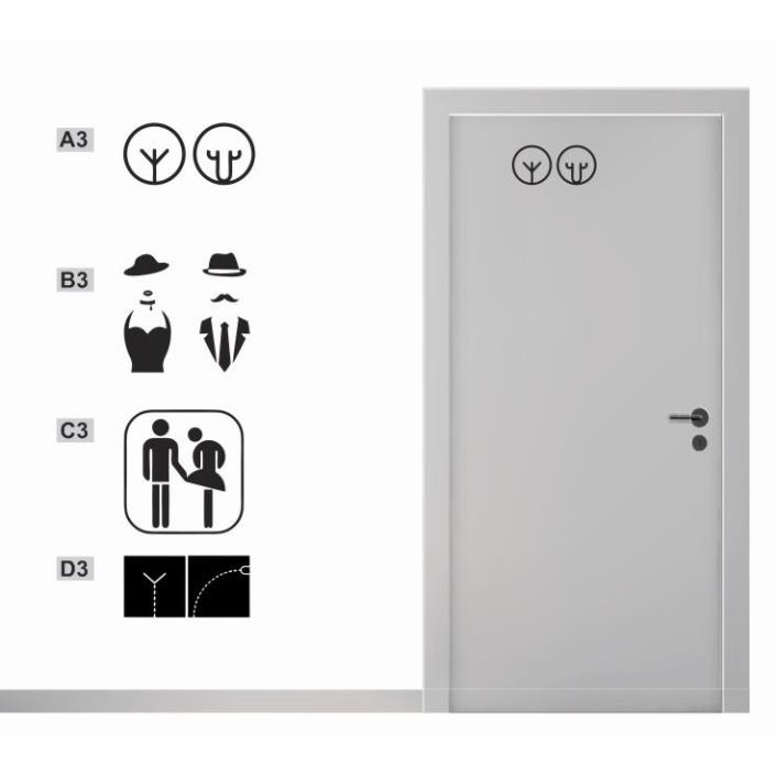 [16 MẪU] STICKER TRANG TRÍ CỬA WC SIÊU ĐỘC ĐÁO